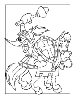 A coloring page of woody woodpecker